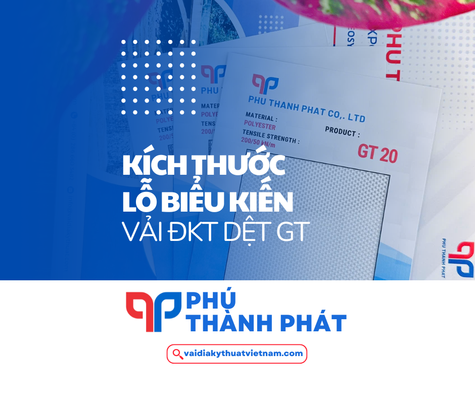 Kích thước lỗ biểu kiến VĐKT dệt GT